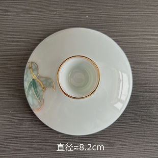 陶瓷三才盖碗盖子泡茶碗配盖单卖影青描金功夫茶具茶杯配件单盖子