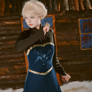 艾莎加冕款COS服出租赁冰雪奇缘ELSA大人艾莎皇后冰雪女王演出服