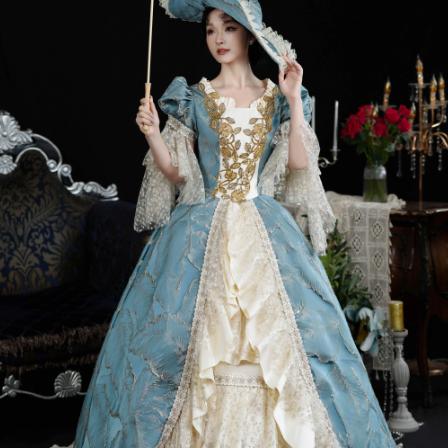 欧洲中世纪女王妃公主长裙出租维多利亚时期法国贵族女装宫廷服装