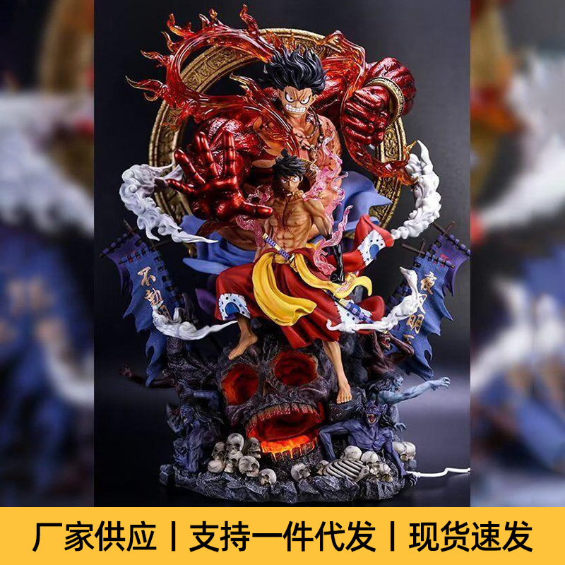 海贼王路飞动漫GK模型手办玩具 和之国不动明王路飞雕像摆件