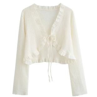 外套宽松薄罩衫 开衫 配裙子外搭小披肩短款 雪纺防晒衣女夏2025新款