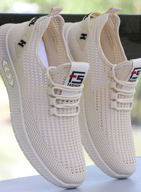 男士网眼鞋夏季凉鞋镂空透气防臭网面运动鞋一脚蹬软底休闲洞洞鞋