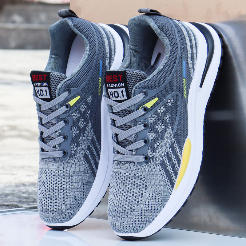 透气飞织运动鞋低帮防滑网鞋