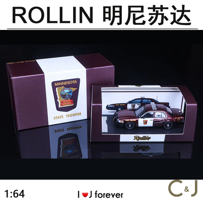 Rollin 1:64 CV明尼苏达州64合金MSP州警汽车模型