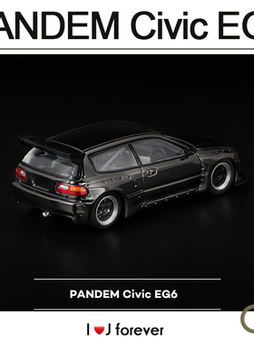 EG6电镀黑色PANDEMCivic1:64拓意POPRACE静态汽车模型