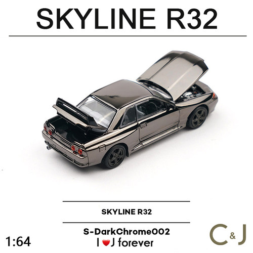 拓意POPRACE 1/64尼桑天际线R32赛车摆件超跑合金模型