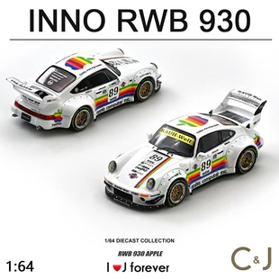 INNO 1:64 RWB 930 #89 Apple Livery仿真合金收藏车模型