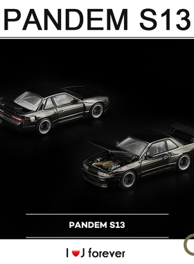 1:64 拓意POPRACE PANDEM S13合金静态汽车摆件模型
