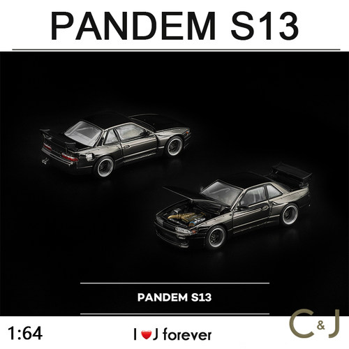 1:64 拓意POPRACE PANDEM S13合金静态汽车摆件模型