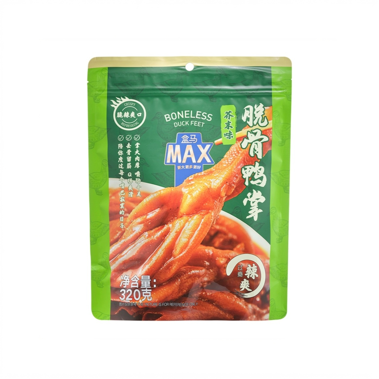 盒马会员店代购盒马MAX 芥末脱骨鸭掌 320g解馋休闲办公室零食