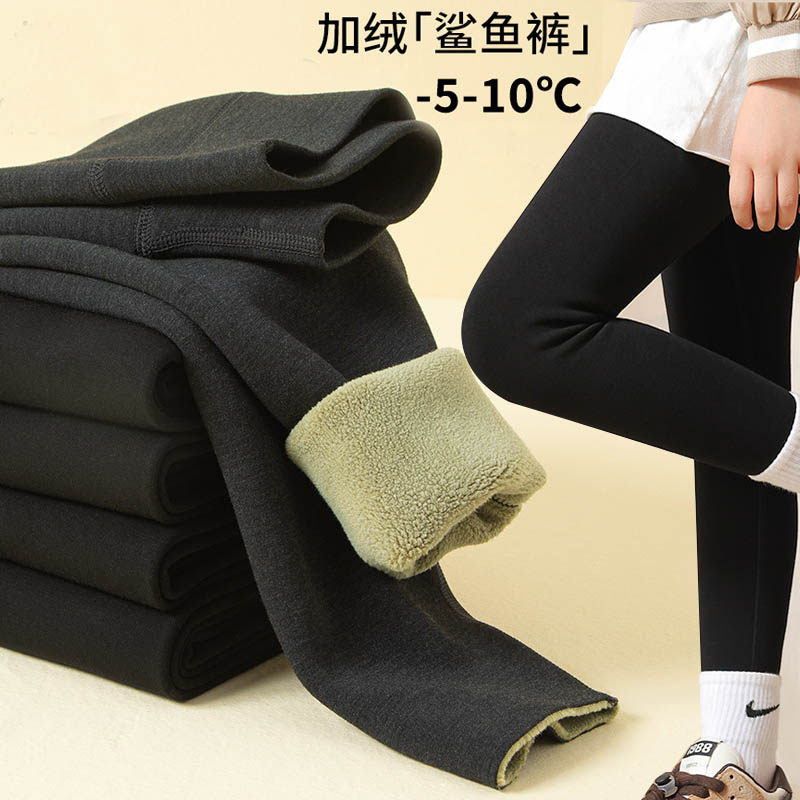 女童加绒加厚打底裤特厚高腰外穿鲨鱼裤修身弹力黑色芭比裤胖可穿,童装/婴儿装/亲子装,裤子,淘宝优惠券,粉丝福利购,淘宝优惠卷