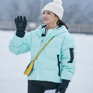 妻子的浪漫旅行刘涛同款薄荷绿羽绒服2025秋冬连帽短款加厚外套女