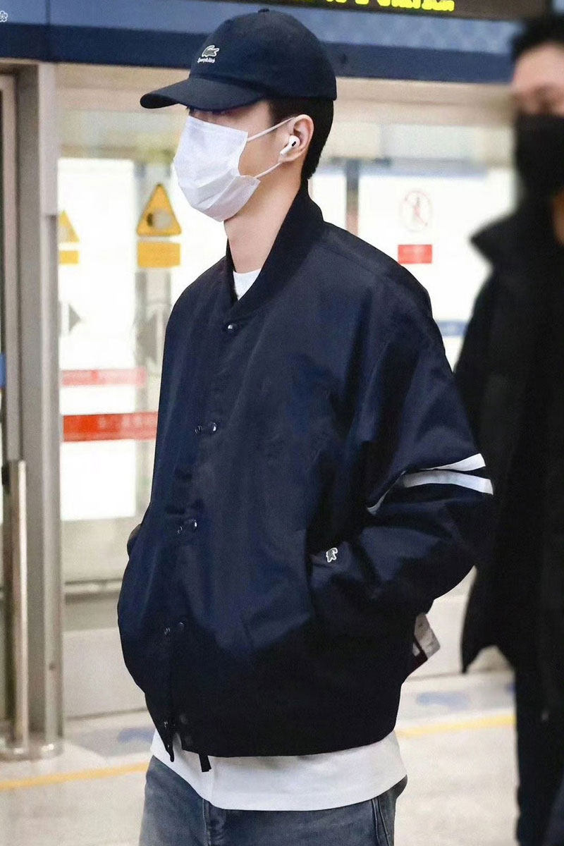 王一博巴黎时装周机场飞行夹克国潮男外套时尚休闲春季新款棒球服