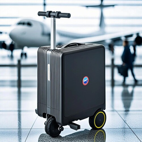 3C认证德国电动行李箱20寸可坐人