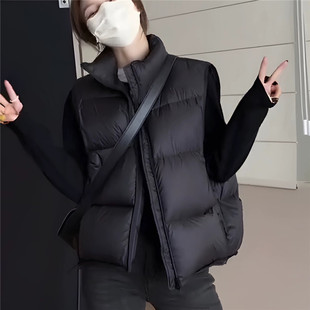 短款立领羽绒马甲背心女秋冬新款宽松外穿百搭休闲马夹坎肩外套潮