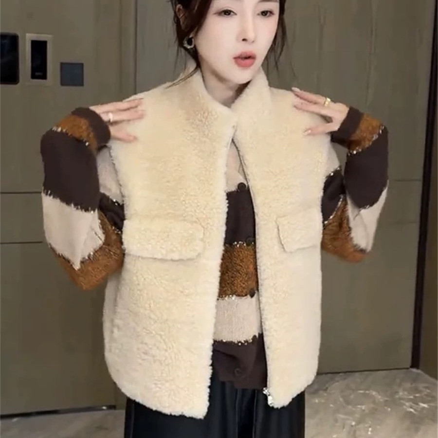 短款羊羔毛绒宽松休闲马甲背心潮