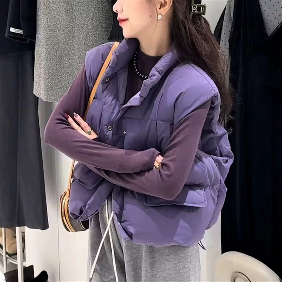 时尚简约立领宽松羽绒马甲背心潮