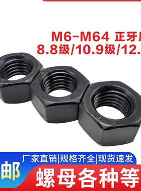 10.9级反牙六角螺母左旋反丝螺丝帽M8MM10M12M14M16-M24M27M30M48