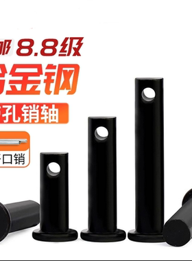 GB882发黑销轴T型定位销平头带孔销钉M6M8M10M12M14M16M20M35M40