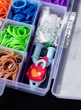 bjd沙龙blythe娃用发圈 彩虹彩色编织橡皮筋迷你小盒套装15格