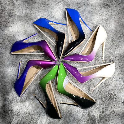 可尚加单鞋欧美浅口渐变色