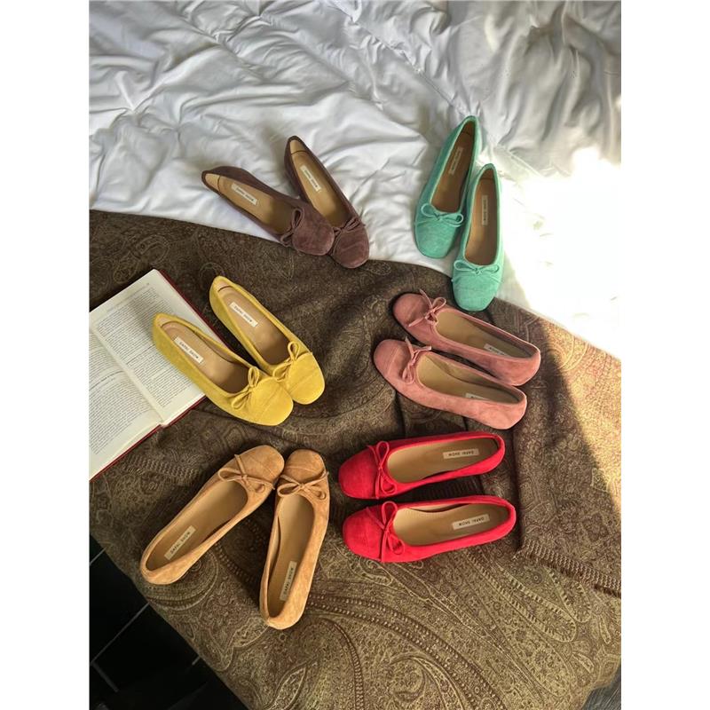 DAPAISHOW大牌秀 马卡龙色温柔仙女芭蕾舞鞋方头蝴蝶结内增高单鞋