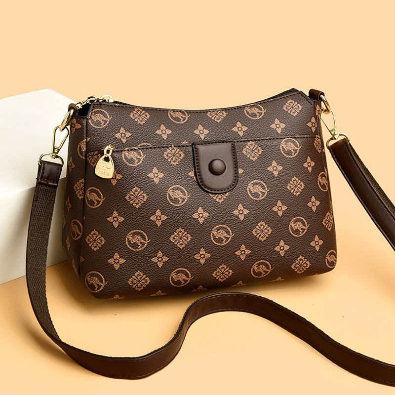 品牌女包包2025新款时尚洋气女士单肩包高级感印花中年妈妈斜挎包
