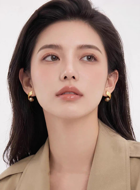 S925银针敏感肌小众设计感扭曲线