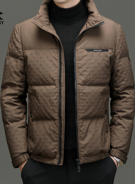 正品伦巴宝利娇男装立领羽绒服冬季保暖防寒外套男士短款休闲上衣