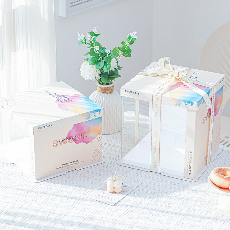 生日蛋糕盒透明包装盒子