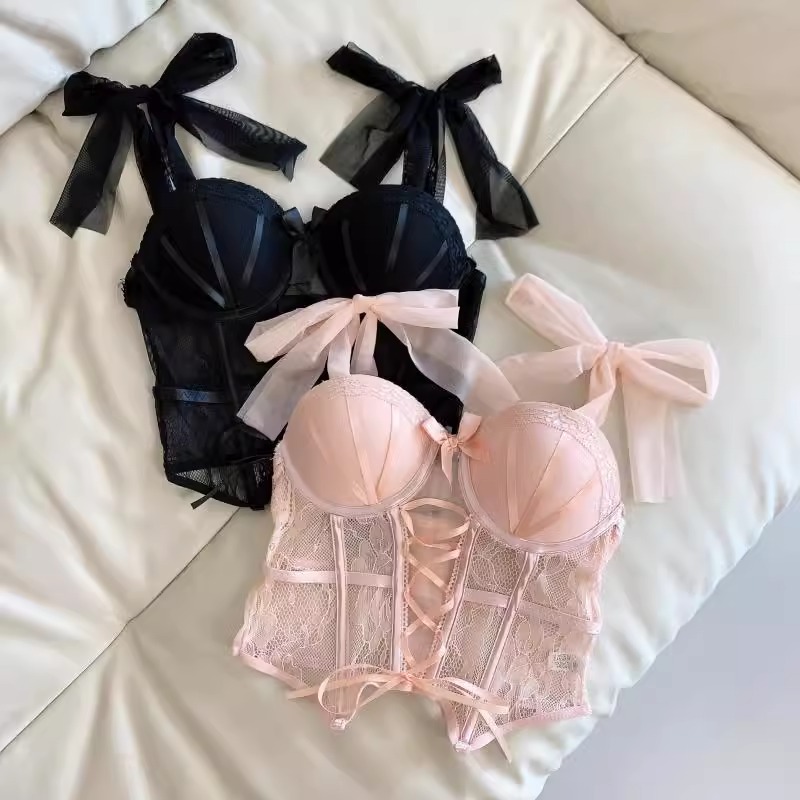 性感美式吊带鱼骨背心马甲胸衣显瘦聚拢束腰蕾丝甜辣妹修身可外穿