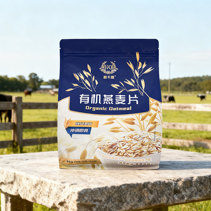 嘉卡鹿有机燕麦片麸皮即食麦片冲调袋装代餐早餐健康营养早餐冲饮