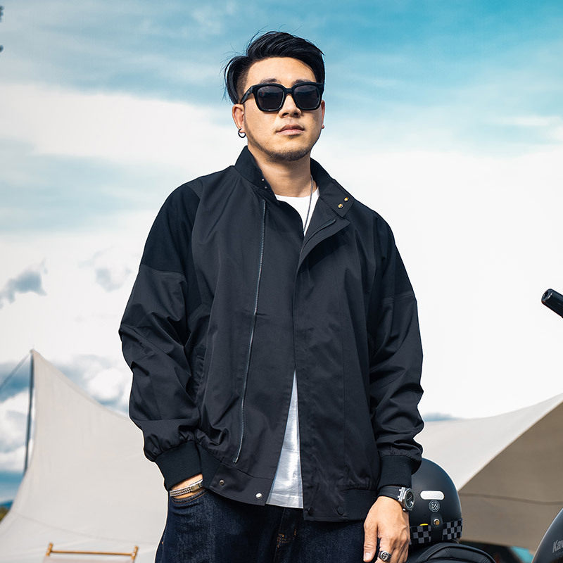 270斤7X胖子男装肥佬新款美式立领夹克男特大码宽松休闲外套春秋