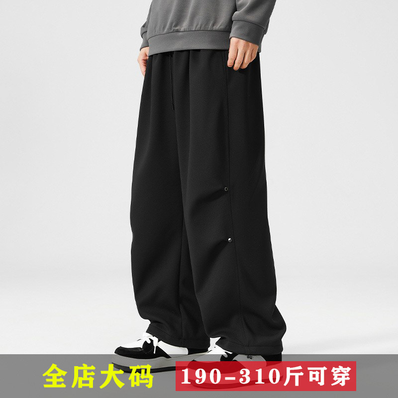 特大码肥胖男裤美式潮流直筒