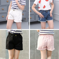 Quần short bé gái denim hè 2019 mới cho bé gái lớn bé gái cotton mặc quần mỏng hoang dã - Quần jean quần jean nữ sinh