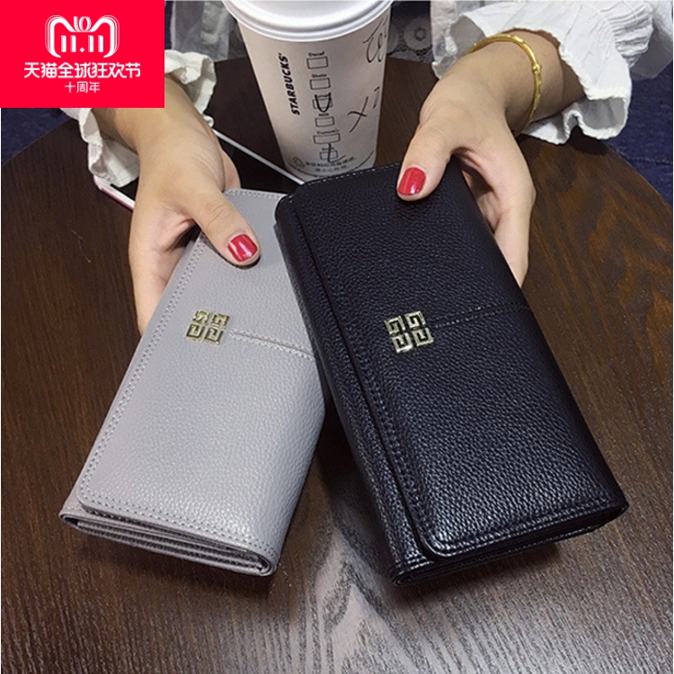 钱包女长款2024新款大气学生小皮夹子简约零钱位手拿多功能钱夹