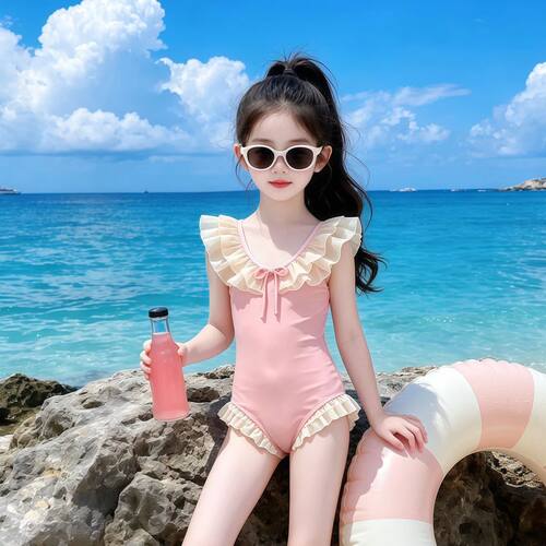 女童连体泳衣夏季2026新款儿童防晒速干泳装女孩夏装高颜值游泳衣