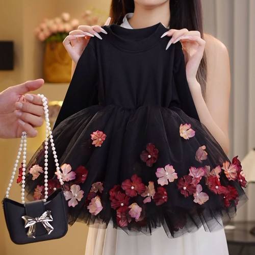 2025秋季新款女童长袖公主裙