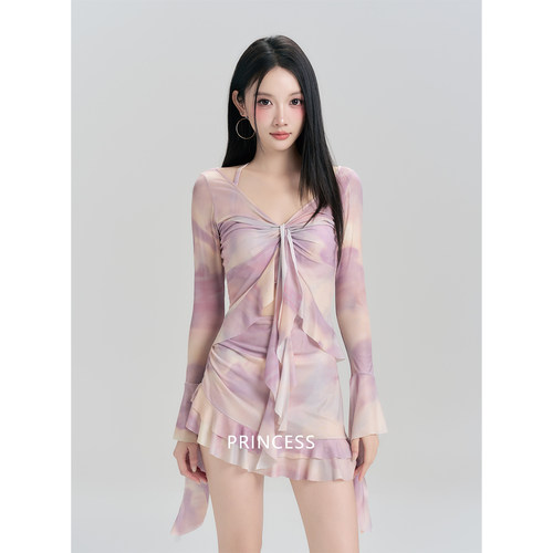 在逃公主2026新款裙式分体女士泳衣女孩绝美泡温泉海边泳装高级感