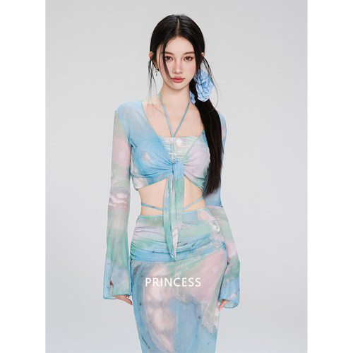 辣妹风四件套比基尼纯欲泳衣