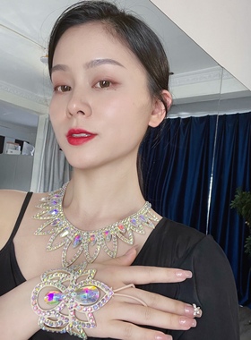 小妍家 新款肚皮舞手链 脚链 项链烫钻手环 演出单品精致配饰品