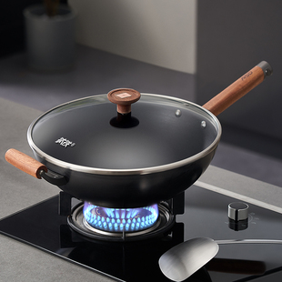 爱仕达钛铁炒锅家用0涂层免养锅不生锈炒菜锅燃气灶电磁炉CF32T8Q