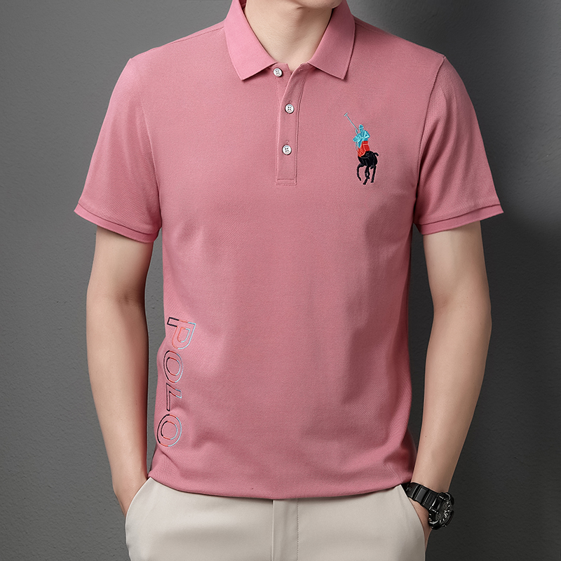 【爵卡登】夏季棉质短袖POLO衫精美刺绣翻领商务休闲舒适男士上衣