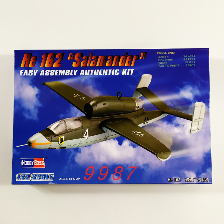 He162战斗机  小号手1:72拼装飞机战机模型1/72模型1比72模型德国