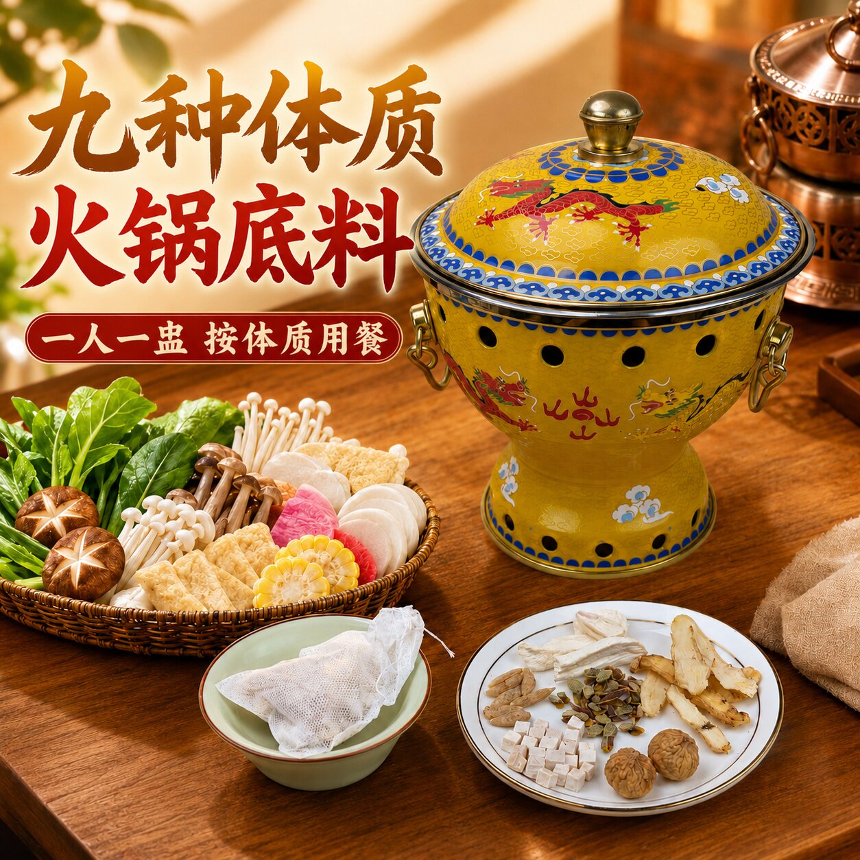 九种体质药膳火锅底料配养生汤料