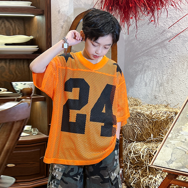 男童美式网眼宽松夏装球服