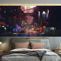 Cyberpunk trendy brand hanging fabric, InS-style background fabric, room and bedroom decoration wall fabric, student dormitory tapestry thumbnail 3