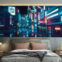 Cyberpunk trendy brand hanging fabric, InS-style background fabric, room and bedroom decoration wall fabric, student dormitory tapestry thumbnail 5