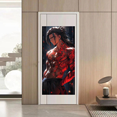 饰背景布 房间海报装 魔术贴九龙城超帅腹肌竖版 长条挂布动漫二次元