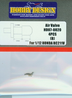 HobbyDesign 改造件 1/12 本田 RC211V 轮胎气嘴 HD07-0020